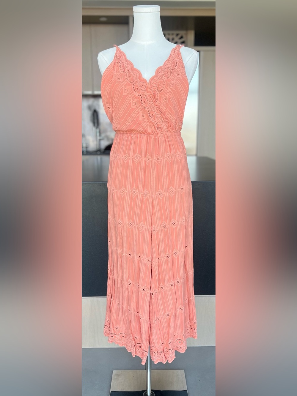 L*Space Women's Peach Embroidered Jumpsuit